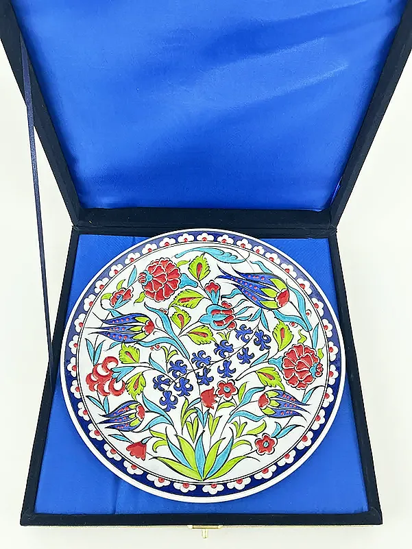 Açılış Hediyesi, Saray Bahçesi Motifli 25 cm İznik Çini Tabak - 3