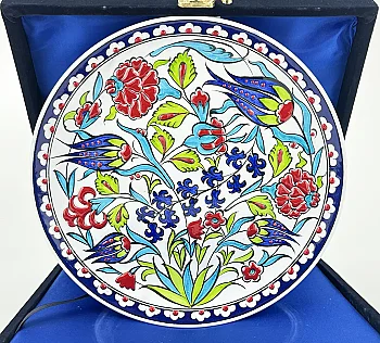 Açılış Hediyesi, Saray Bahçesi Motifli 25 cm İznik Çini Tabak - 1