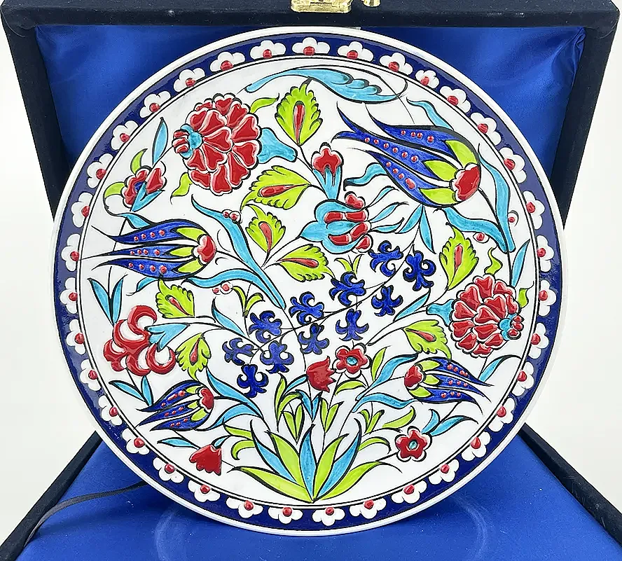 Açılış Hediyesi, Saray Bahçesi Motifli 25 cm İznik Çini Tabak - 1
