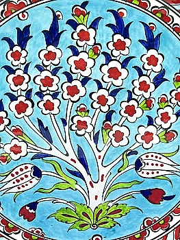 Akademisyene Teşekkür Hediyesi, Bereket Ağacı Motifli 25 cm İznik Çini Tabak - 2