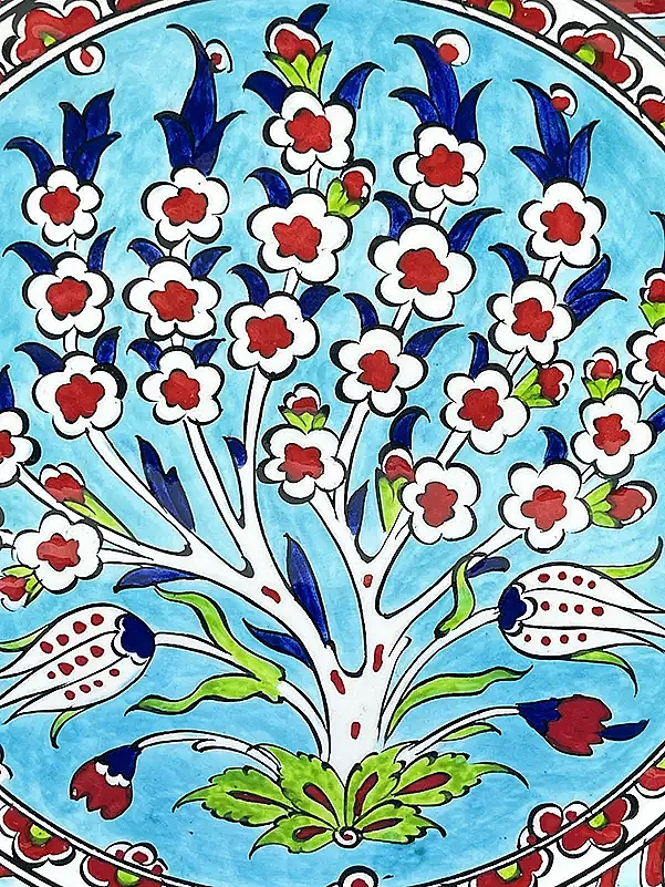 Akademisyene Teşekkür Hediyesi, Bereket Ağacı Motifli 25 cm İznik Çini Tabak - 2
