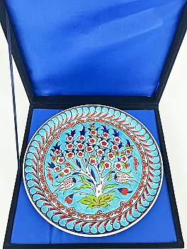 Akademisyene Teşekkür Hediyesi, Bereket Ağacı Motifli 25 cm İznik Çini Tabak - 3
