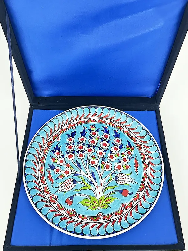 Akademisyene Teşekkür Hediyesi, Bereket Ağacı Motifli 25 cm İznik Çini Tabak - 3
