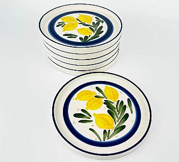 Akdeniz Limonları 6’lı Seramik Servis Tabağı Seti 19 cm - 2