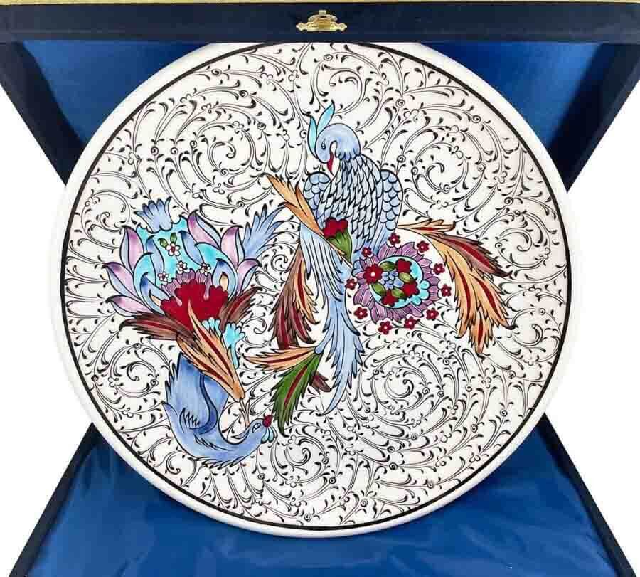 Anka Kuşları 30cm İznik Çini Tabak - 1