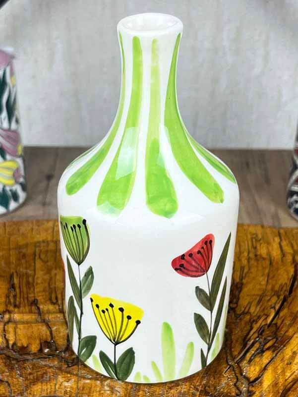 Renkli Çiçek Desenli El İşi Zeytinyağlık 410 ml - 2