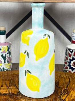 Limon Desenli El İşi Zeytinyağı ve Sos Sunum Şişesi 550 ml - 2