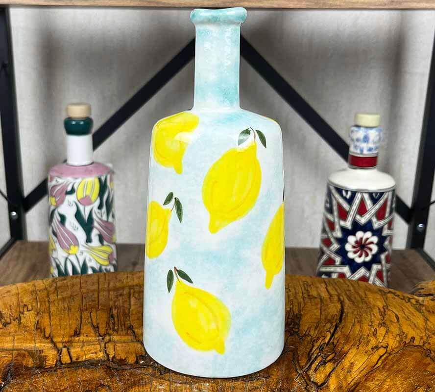 Limon Desenli El İşi Zeytinyağı ve Sos Sunum Şişesi 550 ml - 1