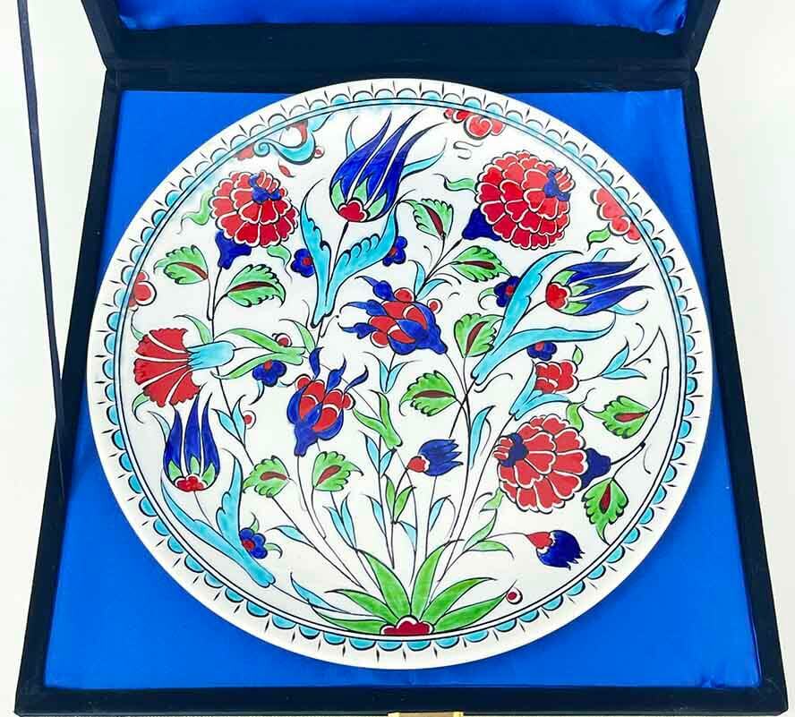 Bahar Bahçesi Lale ve Nar İznik Çini Tabak 25 cm | El İşi - 2