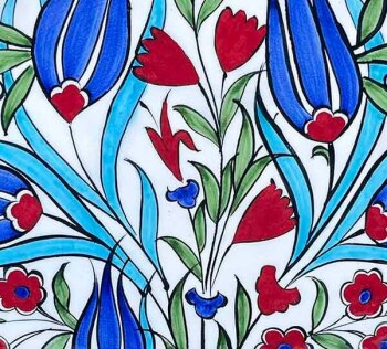Baharın Laleleri İznik Çini Tabak 25 cm | El İşi Dekoratif Çini - 3