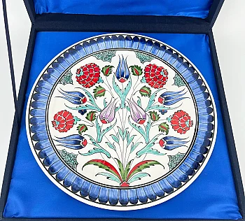 Bereket Narı ve Lale Motifli 30 cm İznik Çini Tabak - 2