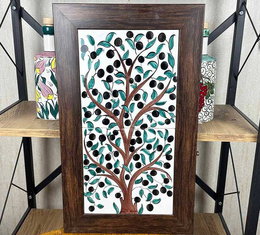 Bereketin Kökleri | Zeytin Motifli İznik Çini Pano - 1