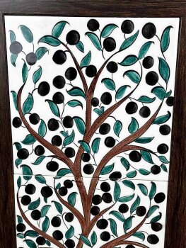 Bereketin Kökleri | Zeytin Motifli İznik Çini Pano - Çini Evi (1)