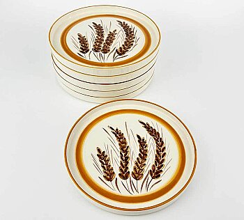 Buğday Başakları 6’lı Seramik Sunum Tabağı Seti 19 cm - Çini Evi (1)