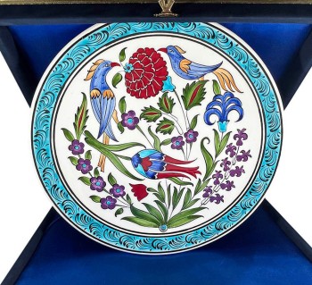 Cennet Bahçesi İznik Çini Tabak 30cm - Çini Evi