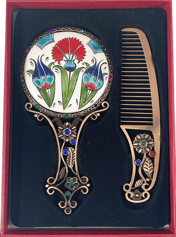 Çift Lale Ve Karanfil Ayna Set - 1