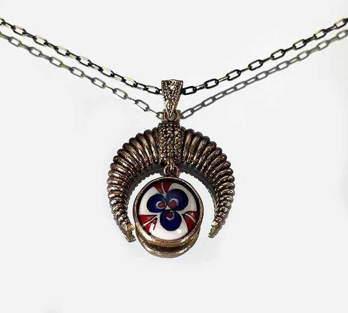 Çintemani Motif Hilal Kolye - 1