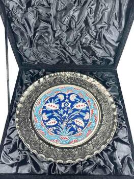 Devlet Erkanına Hediye 25cm Gümüş Tabak - 3