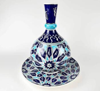Ensemble Vase & Assiette en Céramique d’İznik – Étoile Seldjoukide - Çini Evi