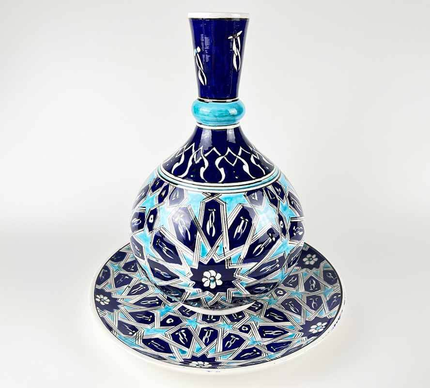 Ensemble Vase & Assiette en Céramique d’İznik – Étoile Seldjoukide - 1