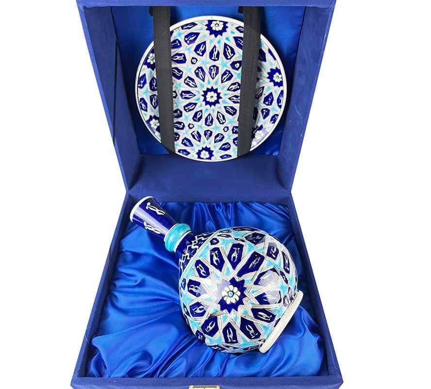 Ensemble Vase & Assiette en Céramique d’İznik – Étoile Seldjoukide - 2