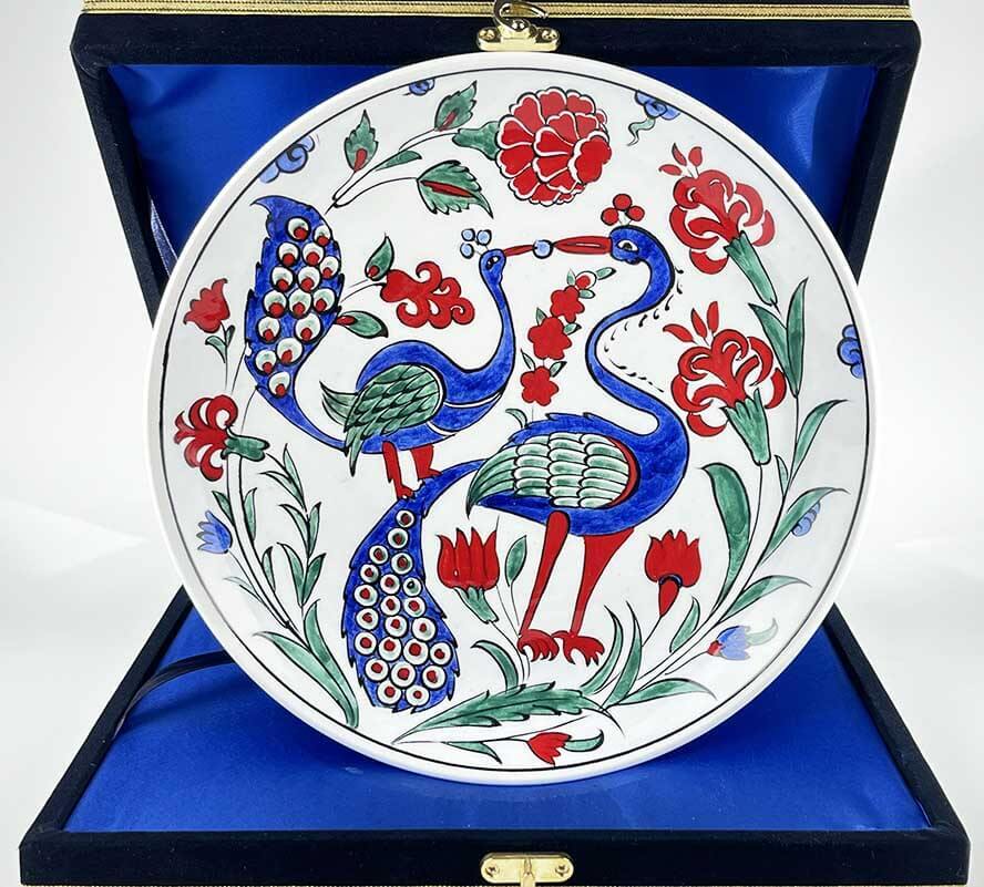 Garden of Peacocks Iznik Ceramic Plate - 1