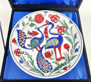 Garden of Peacocks Iznik Ceramic Plate - 2