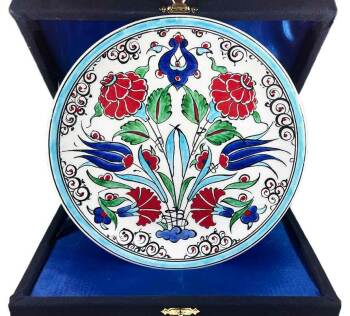 Yurt Dışı Ziyaret Hediyesi | İznik Çini Tabak 18cm - Çini Evi