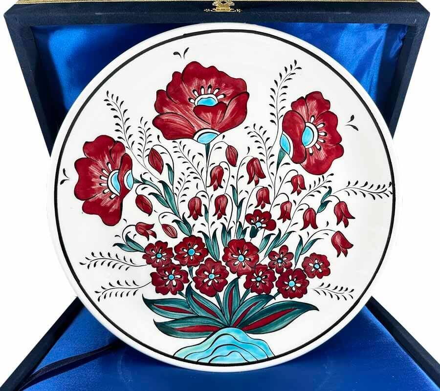 Gül Desenli Vip İznik Tabak 25cm - 1