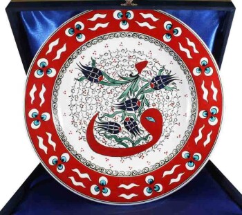 Haliç ve Vav 30cm İznik Çini Tabak - Çini Evi