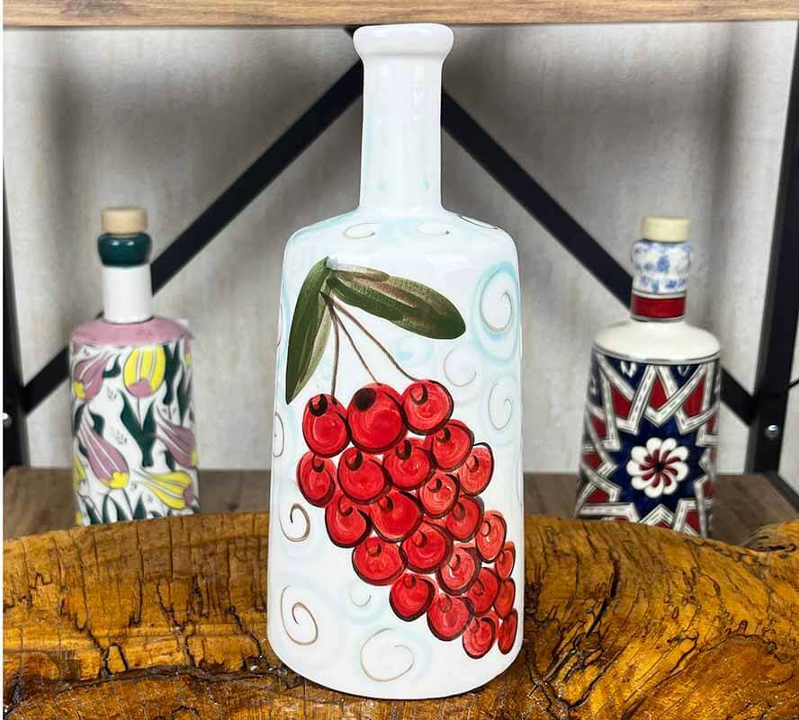 Handmade Grape Cluster Motif Serving Bottle 550 ml - 1