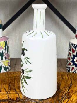 Handmade Olive Tree Motif Serving Bottle 550 ml - 2