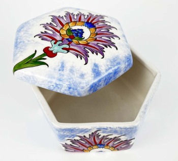 Hatayi Floral Hexagonal Ceramic Keepsake Box – New Beginnings Gift - 2