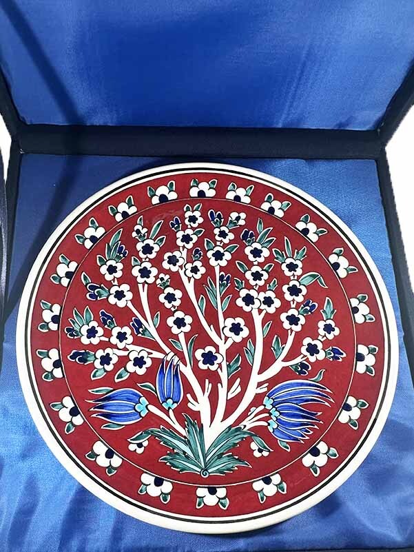 Hayat Ağacı Motifli İznik Çini Tabak - 3