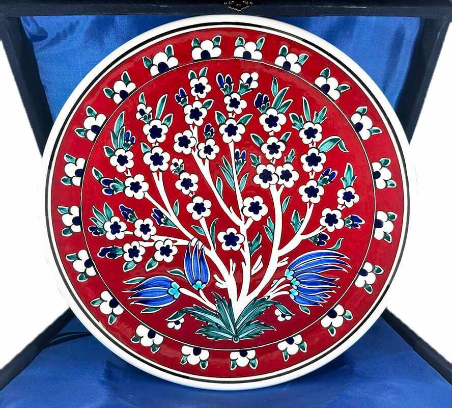 Hayat Ağacı Motifli İznik Çini Tabak - 1