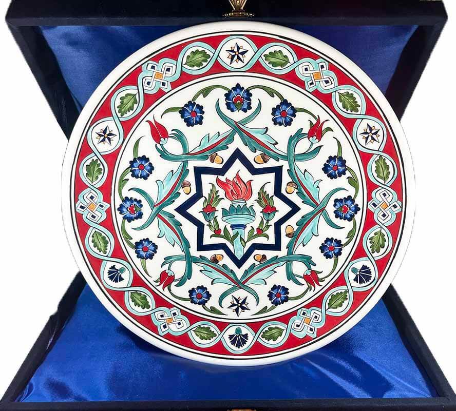İznik Çini Tabak | ABD Türkiye İş Hediyesi 30 cm - 1
