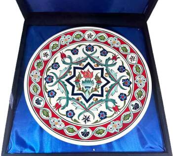 İznik Çini Tabak | ABD Türkiye İş Hediyesi 30 cm - 5