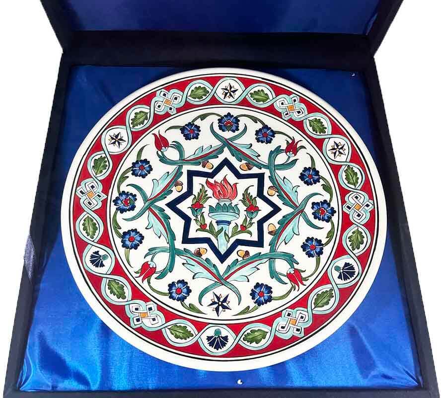 İznik Çini Tabak | ABD Türkiye İş Hediyesi 30 cm - 5