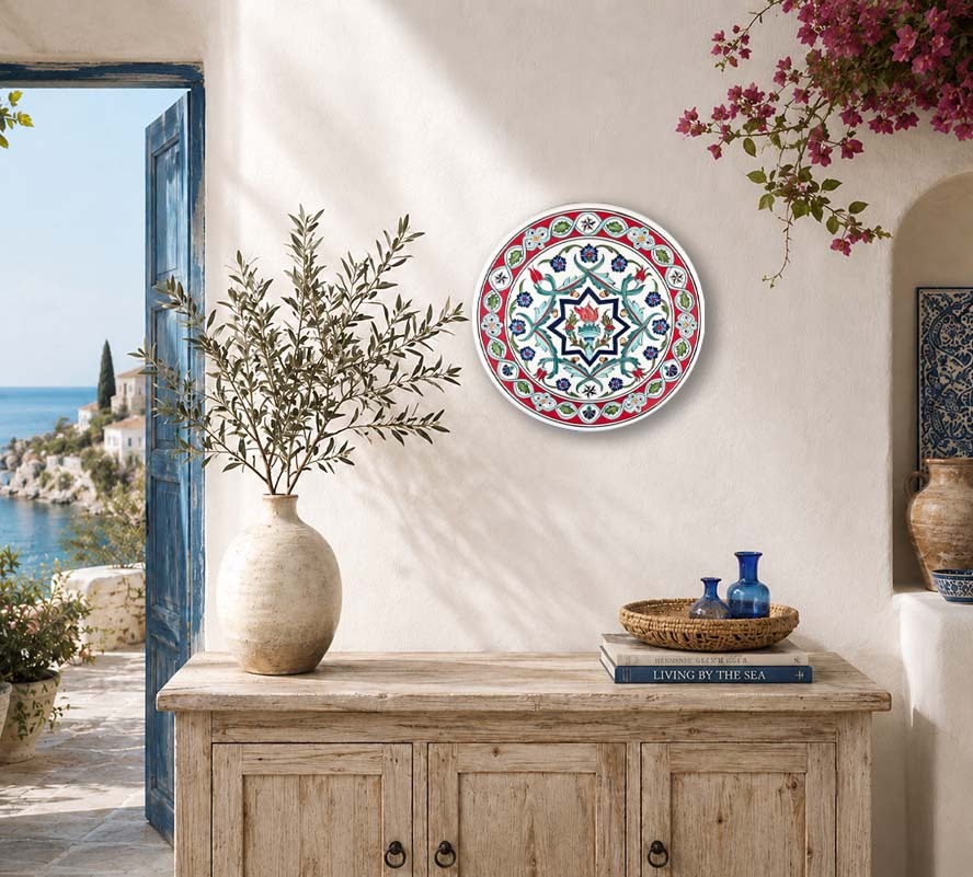 İznik Çini Tabak | ABD Türkiye İş Hediyesi 30 cm - 3