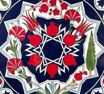 İspanya Türkiye İş Hediyesi İznik Çini Tabak 30 cm - Çini Evi (1)