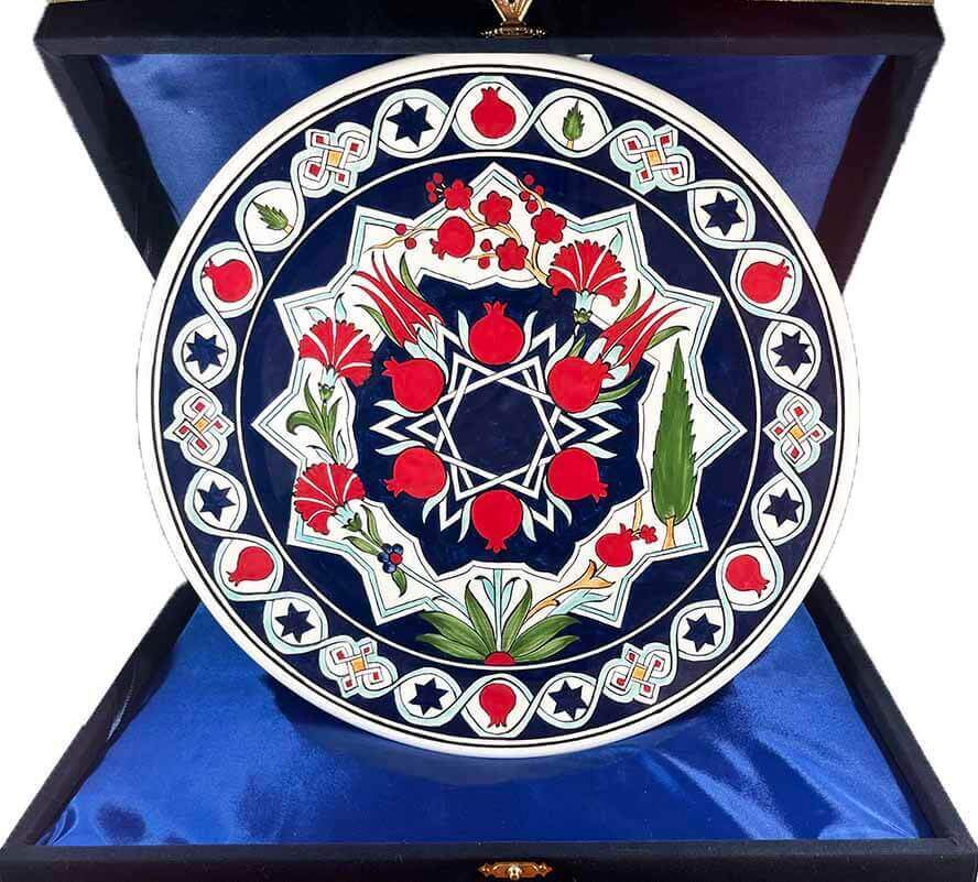 İspanya Türkiye İş Hediyesi İznik Çini Tabak 30 cm - 1