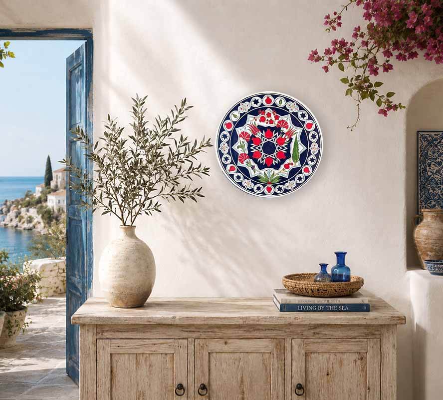 İspanya Türkiye İş Hediyesi İznik Çini Tabak 30 cm - 3