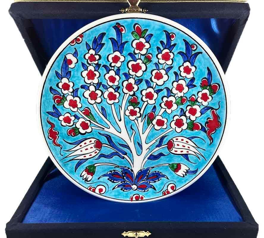 İznik Çini Tabak | Bereket Hediyesi Hayat Ağacı 18 cm - 1