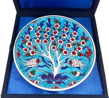 İznik Çini Tabak | Bereket Hediyesi Hayat Ağacı 18 cm - 3