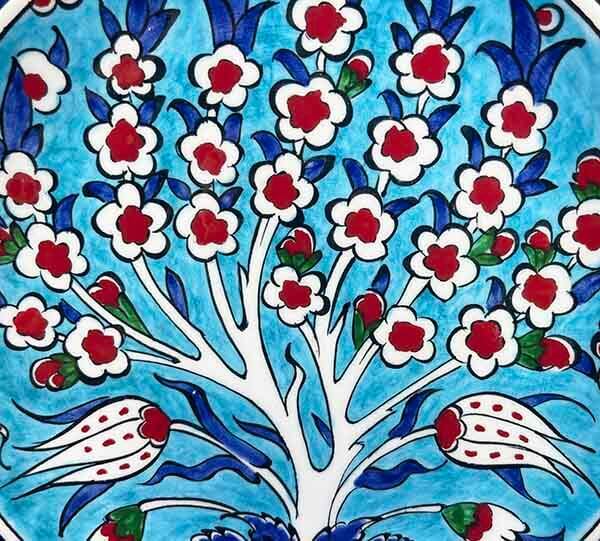 İznik Çini Tabak | Bereket Hediyesi Hayat Ağacı 18 cm - 2