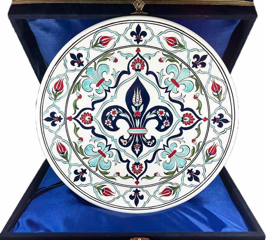 İznik Çini Tabak | Fransa Türkiye İş Hediyesi 30 cm - 1