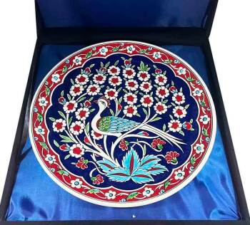 İznik Çini Tabak | Hayat Ağacı ve Tavus Kuşu Desenli 30 cm - 2