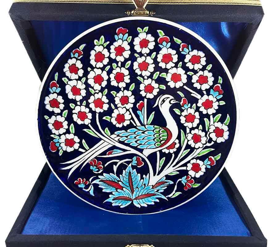 İznik Çini Tabak | Hayat Ağacı ve Tavus Kuşu Motifli 18 cm - 1