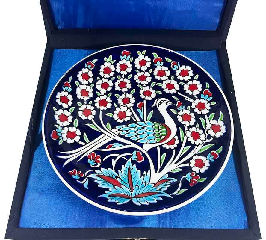 İznik Çini Tabak | Hayat Ağacı ve Tavus Kuşu Motifli 18 cm - 2
