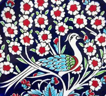 İznik Çini Tabak | Hayat Ağacı ve Tavus Kuşu Motifli 18 cm - 3